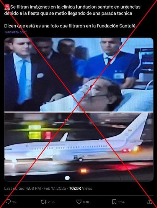 Captura de pantalla hecha el 19 de febrero de 2025 de una publicación en X.