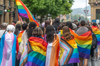 LGTBI Komunitatearen Nazioarteko Eguneko manifestazioa Donostian.