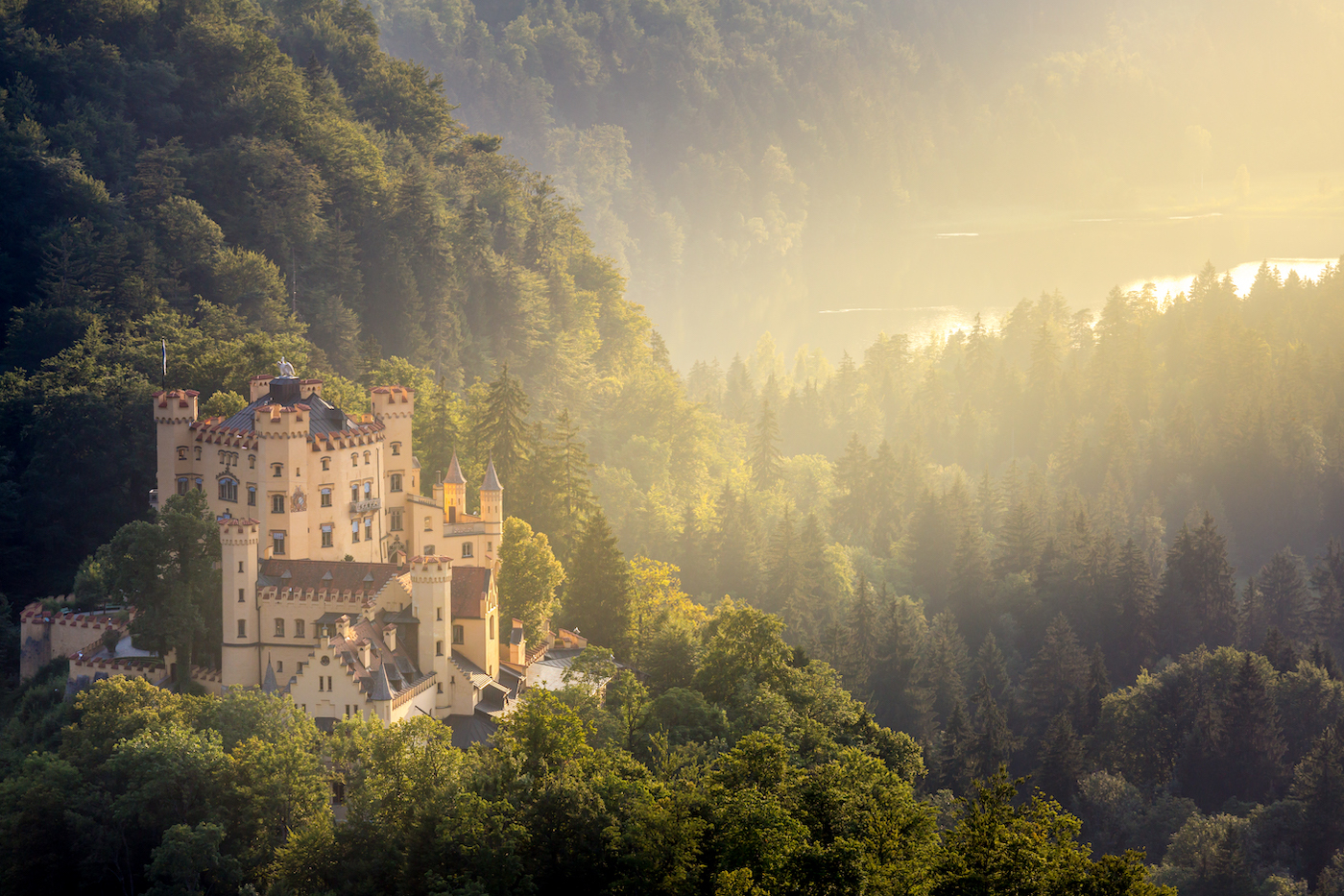 Hohenschwangau gazteluaren ikuspegi orokorra. (Getty Images)