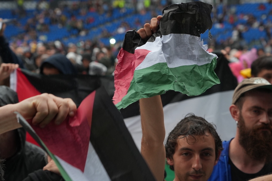 El apoyo a Palestina, una constante desde la tarde.